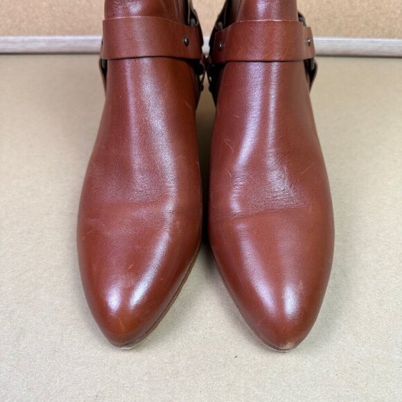 Sessun Women's Fort Graham Brown Harness Moto Leather Ankle Boots EU 40 / US 9 - Picture 2 of 9